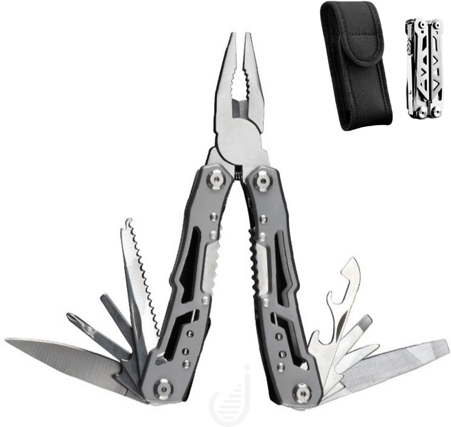 그랑프리존 접이식 멀티툴 공구 맥가이버칼, 실버 그레이, 1개