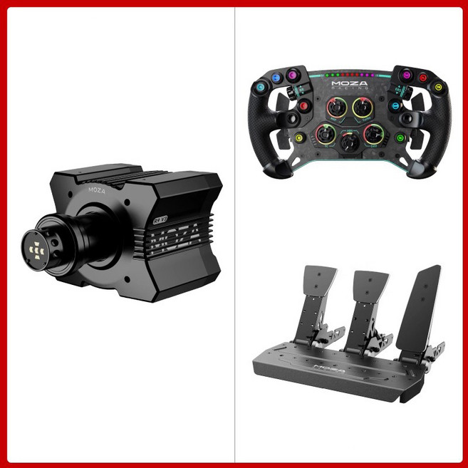 [CTK] MOZA R9 V3 게이밍 레이싱 시뮬레이션 PC 프로급 180W공율 다이렉트 드라이브 핸들 페달, R9 V3 베이스+KS핸들+SRP 3페달