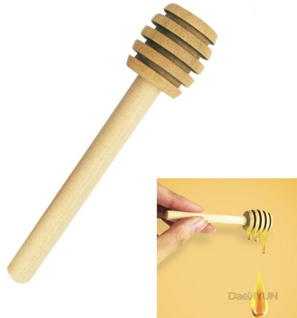 원목 나무 우드 허니디퍼 꿀 스푼 뜨개 숟가락 꿀뜨기