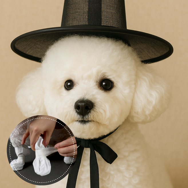 할뭉 반려동물 매우 편안한 일회용 버선 신발 28매 일주일 산책용, 2세트, 화이트