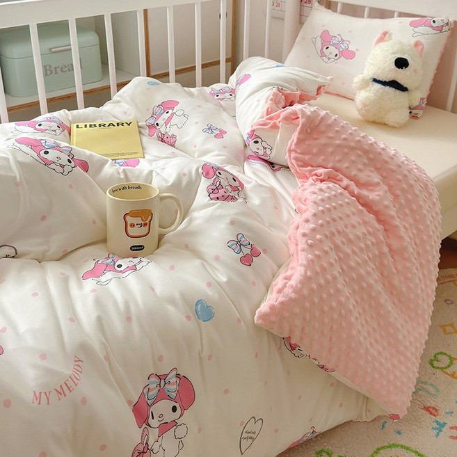 GOYES 산리오 캐릭터 봄 가을 침구세트 이불 커버 150*200cm, 멜로디