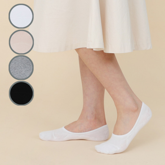 케이삭스 여성 안벗겨지고 빵구없는 앞 코 보강 무지 페이크삭스