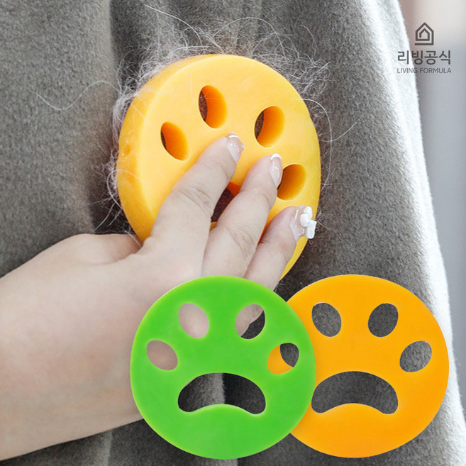 리빙공식 초강력 먼지흡착볼 세탁볼 다용도 실리콘패드 6개, 먼지흡착실리콘패드(오렌지3개+그린3개)