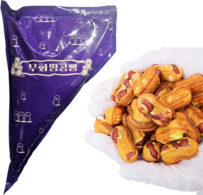 땅콩빵반죽 10kg (1kgx10개) 맛있는 땅콩과자 땅콩빵 길거리간식, 10개, 1kg