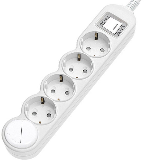 에코파워탭 국내 제조 과부하차단 멀티탭 5구 EPM-L305 + 안전커버, 2.5m, 혼합색상, 1세트