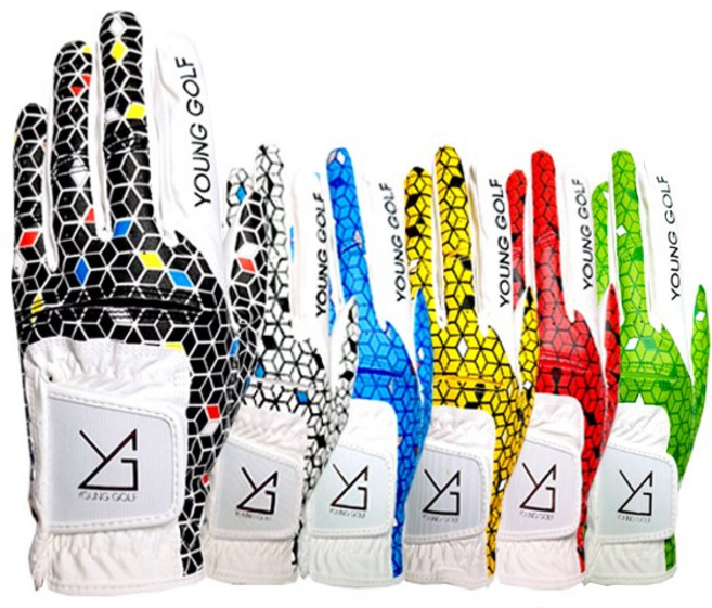 영골프 프리미엄 디자인 극세사 남성 골프장갑 (왼손), 옐로우, 1개