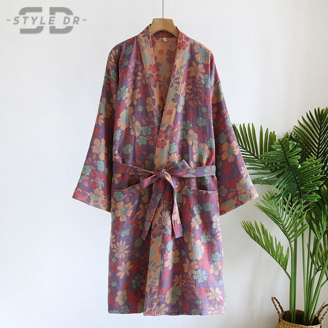 스타일닥터 여성 춘추 가운 실내복 거즈 잠옷 찜질복