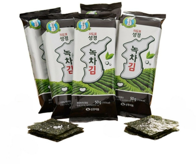 지도표 성경 녹차조각김 50g x 5개