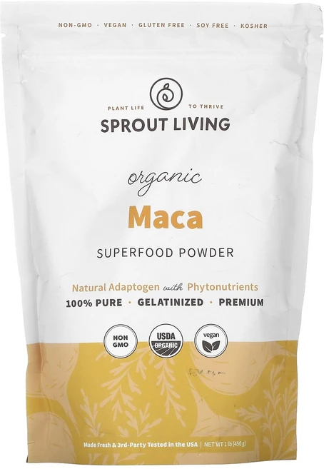 몸관리하세요 겨울입니다 Sprout Living 유기농 마카 슈퍼 푸드 분말 450g(1lb) 특별관리진행, SproutLiving유기농마카슈퍼푸드분말450g1lb, 450g, 1개 - 쿠팡