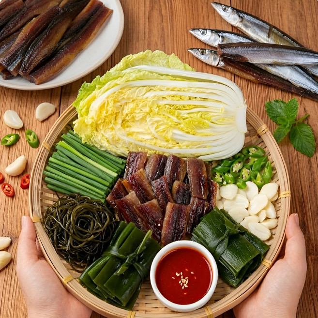 [산지직송] 포항 구룡포 손질 과메기 40쪽 + 싱싱 쌈야채 풀세트 (백종원 맛남의광장), 1개, 20마리 40쪽