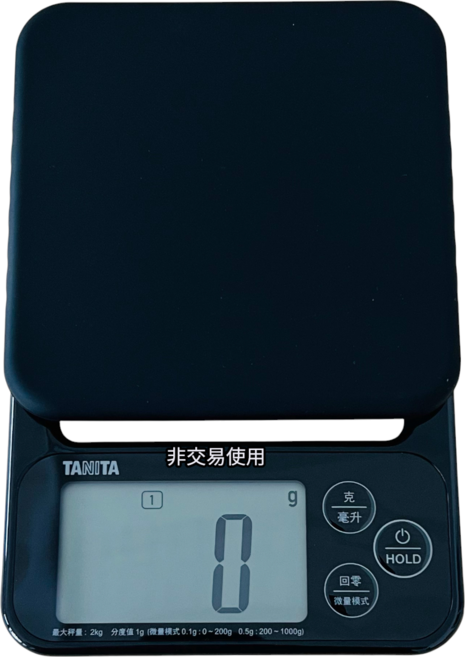 TANITA 廚房秤 最大秤量2kg 分度值1g, 黑色, KJ-222