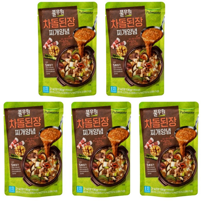 풀무원 차돌된장찌개양념 130g, 5개