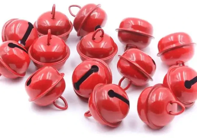 22mm 아름다운 징글 벨 크리스마스 파티 장식 펜던트 루즈 비즈 DIY 공예 크리스마스 트리 벨 수제 액세서, [02] 20PCS, 01 Red, 한개옵션2