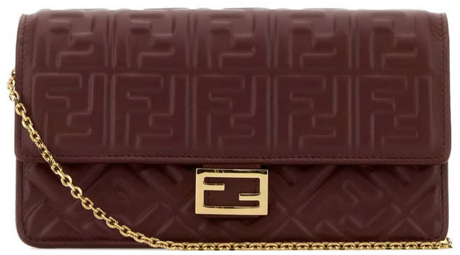 펜디 바게트 엠보스드 스몰 숄더 백