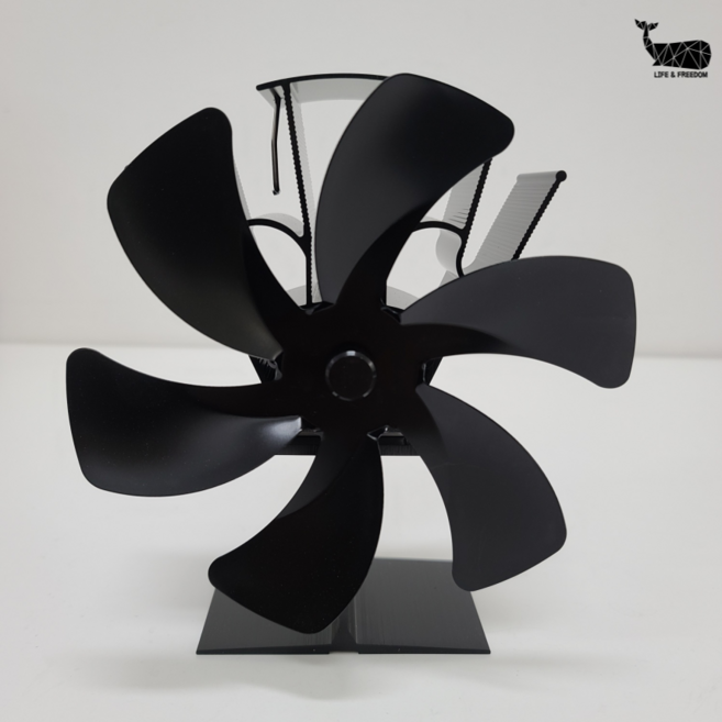 캠핑 무동력팬 무동력 에코팬 써큘레이터 TEF 화목 난로 난방, 1개, 에코팬 6P 블랙