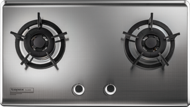topax TG-8503S 雙爐頭不鏽鋼瓦斯爐 電子點火 天然氣適用 730x420mm, 天然氣, TG-8503S不含安裝