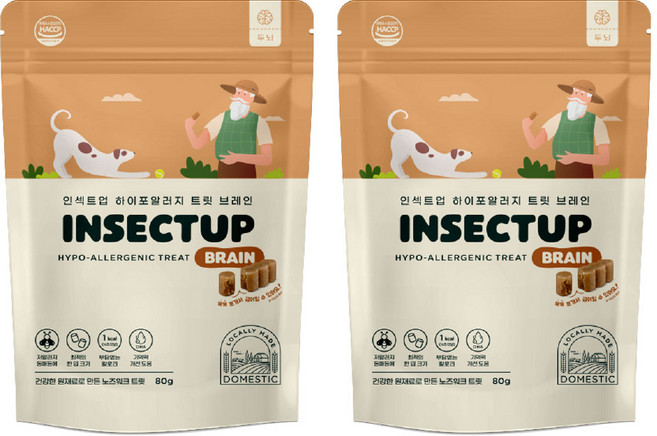 [1+1] 인섹트업 하이포알러지 트릿 브레인 80g, 2개