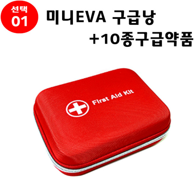 우리집 안전 지킴이 바이오플러스 구급낭 구급가방 응급키트 구급함 구급상자, 01.미니EVA구급낭+10종구급약품, 1개
