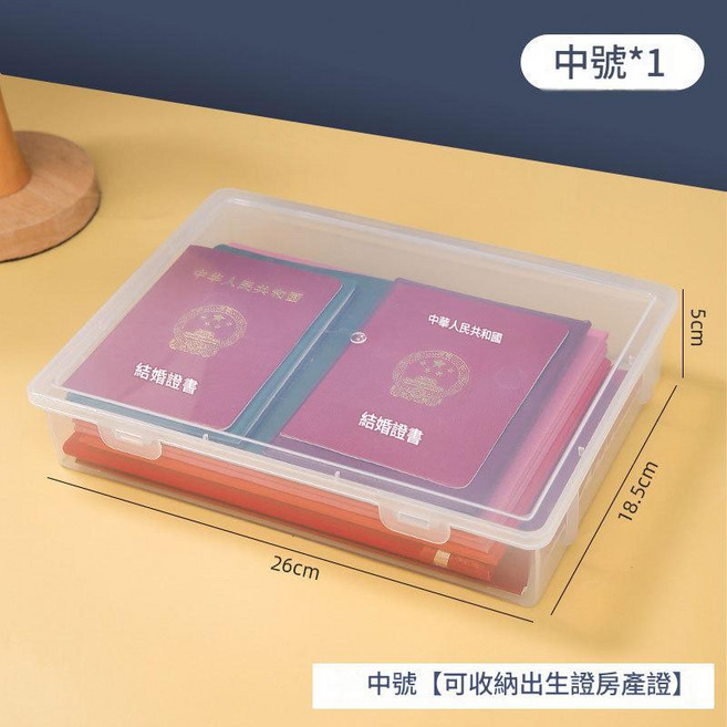 HTPSN 桌面防塵證件收納盒 A4檔案資料整理盒, 中號 27*19.5*5cm 55 箱, 55層