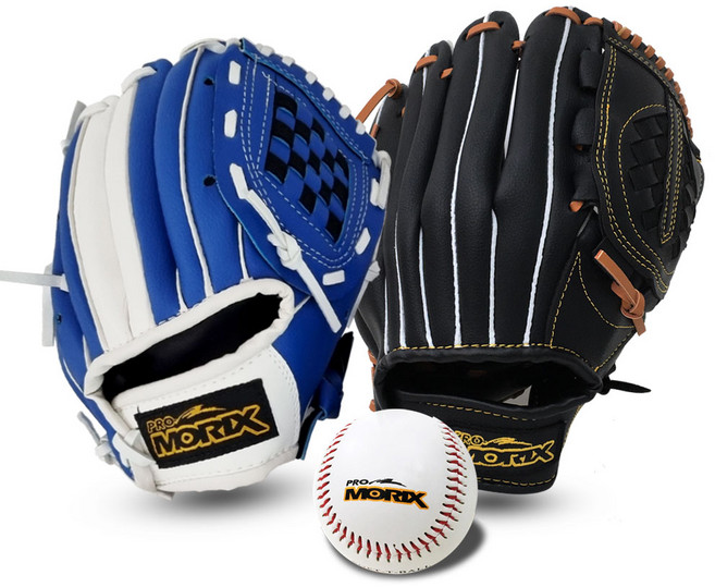 프로모릭스 아빠와 아들 야구 캐치볼세트(글러브 2개+어린이 야구공 1개), 혼합색상, 1개