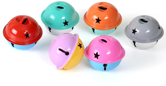 40mm 투톤 컬러방울(딸랑이) [3190] / 칼라 메탈 금색 은색 고양이 방울, 오렌지민트