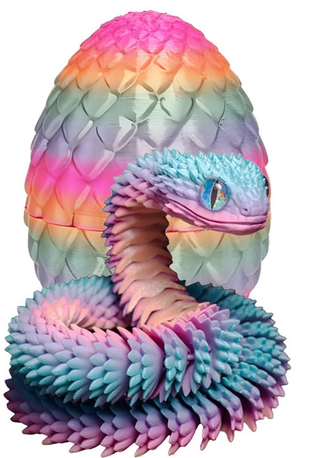 빌리네집 3D 공룡알 장난감 뱀장난감 뱀피규어 세트 관절형, 07뱀_캔디 + 8.5cm알