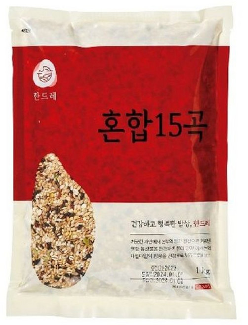 한드레 국산 혼합 15곡 1kg x 3봉 (총 3kg), 3개