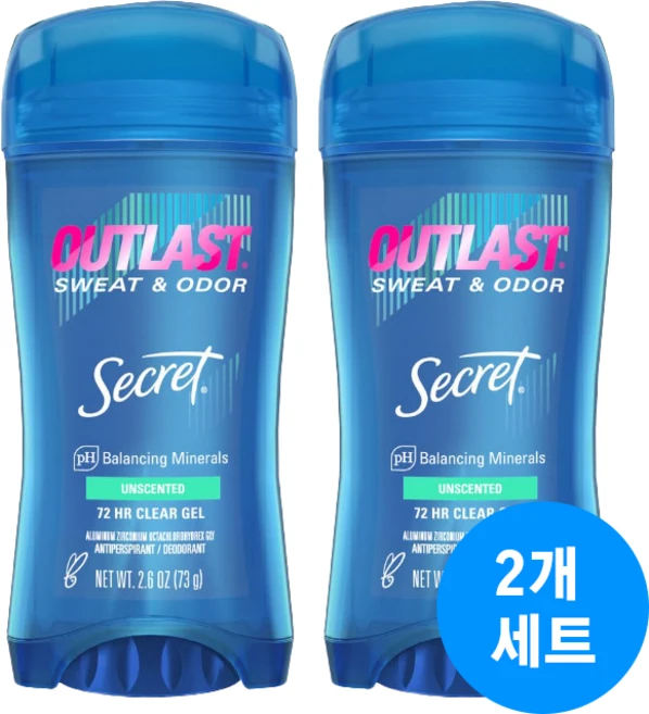 [미국발송] 시크릿 아웃라스트 시크릿 무향 데오드란트, 2개, 73g - 쿠팡