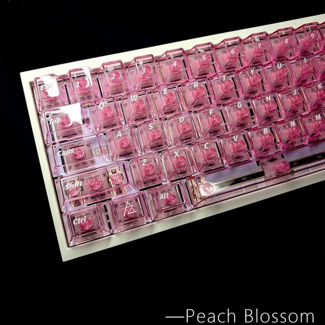 키보드 키캡 세트 투명 핑크 도자기 디자인 커스텀 기계식 PBT 배열 꾸미기, BSUN TOY, 단일 모델, 피 묻은 말리 60~87 배열