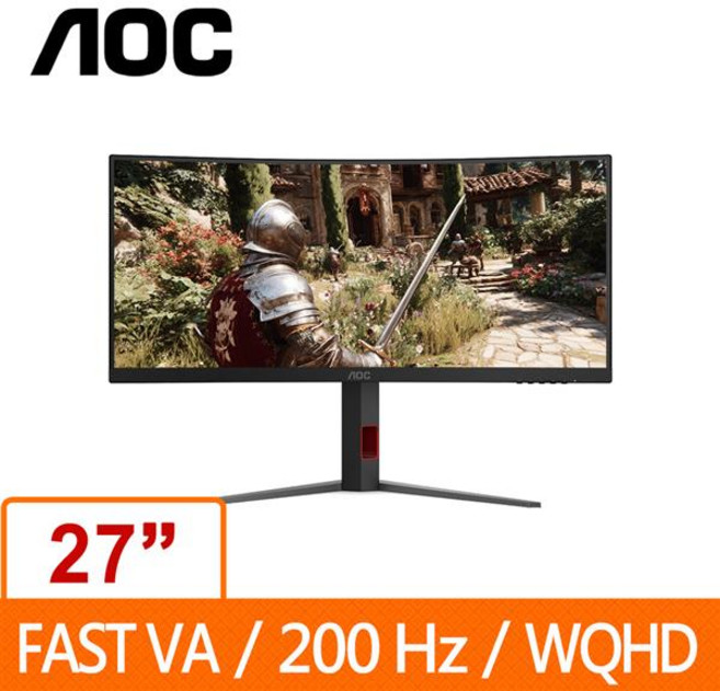 AOC Gaming CU34G4H 34型 WQHD 曲面液晶電競螢幕, 1cm