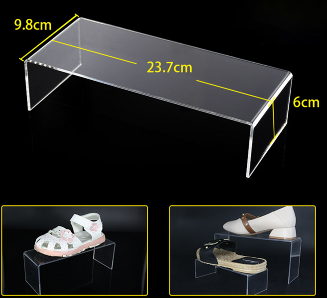 ㄷ자 받치대 아크릴 거치대 98x237x60mm 받침대 선반 진열대 피규어 정리대 진열, 2개, 투명