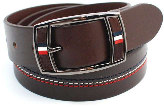 닐슨 남녀 공용 가죽벨트 프랑스 스터치 클래식 (NO.T096), 브라운