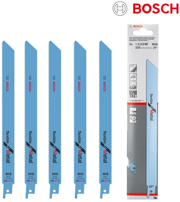 보쉬 컷소날 S1122BF 225mm 1팩 5개 금속용 파이프 메탈 컷쏘