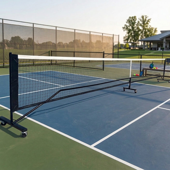 비코 피클볼 네트 프리미엄 국제 표준 규격 경기용 휴대용 가방 증정, 1개, 블랙 & 화이트