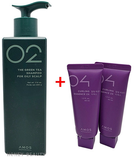 아모스프로페셔널 녹차실감 샴푸 지성 두피용 500g +컬링미니40mlX2개(증정), 1개