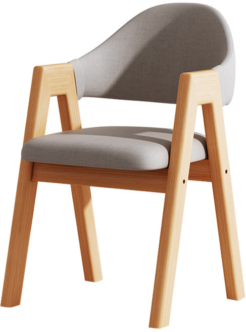 北歐風實木椅 (灰+原木色), 1件, 請見圖片說明