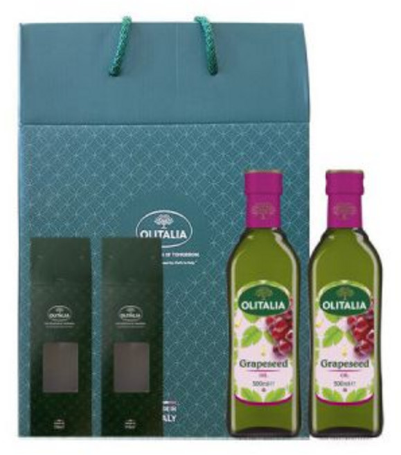 올리타리아 포도씨유 500mlX2P 선물세트, 500ml, 2개