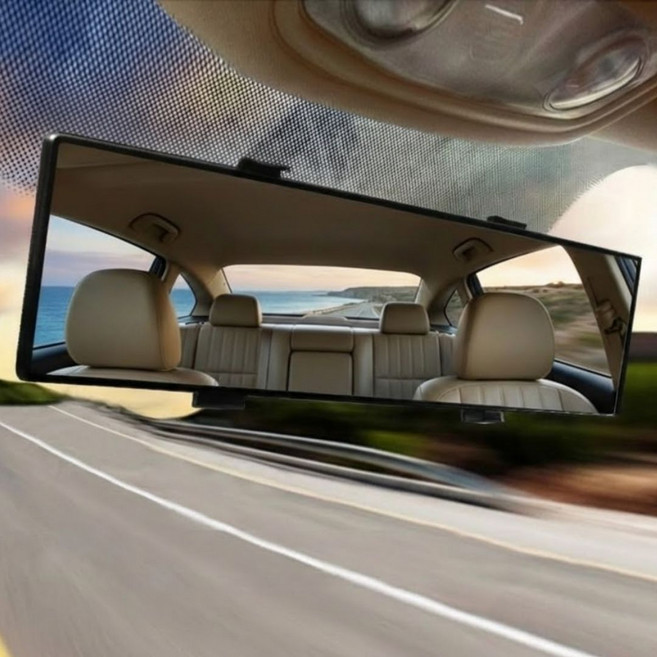 슬러피 차량용 광각룸미러 곡선형 와이드백미러 대형룸미러, 1개, 컨텐츠 참조