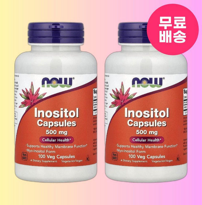 나우 푸드 이노시톨 캡슐 500mg 베지 100정 2개