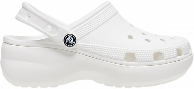 crocs 卡駱馳 經典厚底克駱格洞洞鞋, White(206750-100), 260