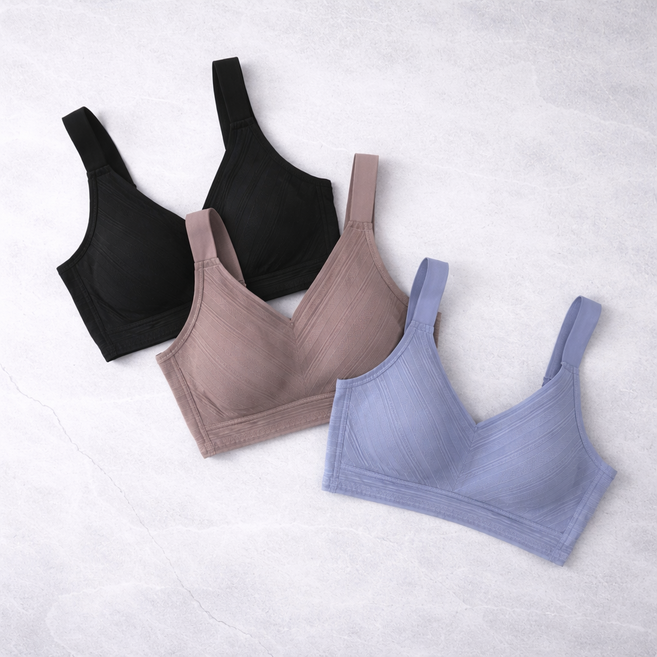 無鋼圈細條紋內衣 舒適透氣 簡約設計