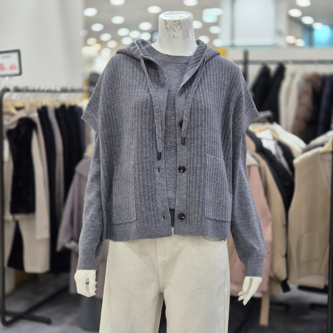 레노마레이디 후드 망토 스타일 가디건 R2H12KCD030