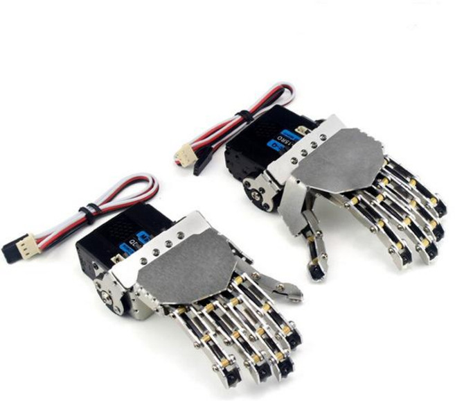 미니RC카 로봇 핸드다섯 손가락 금속 조작기 암 생체 공학 핸드 그리퍼 자동차 액세서리 아두이노 키트용 왼쪽, 빨간, 1개