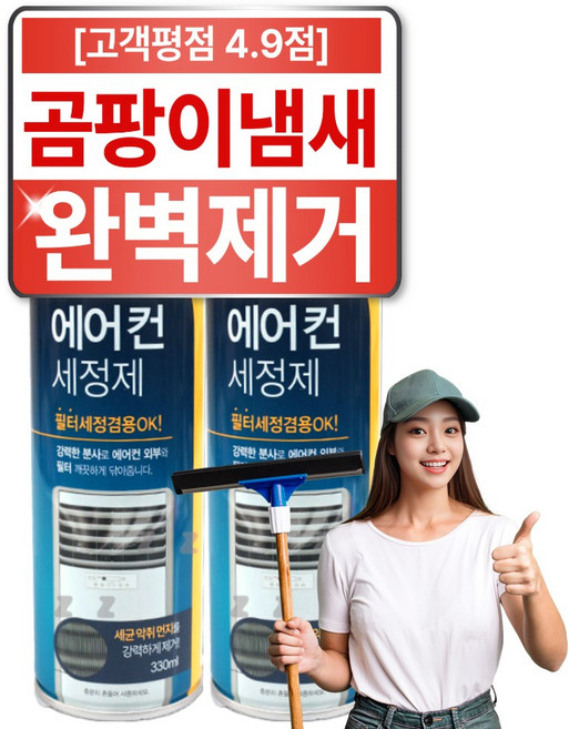 올뉴데이 3세대 강력제트분사 에어컨세정제 셀프청소 스프레이 곰팡이 냄새 악취 제거 탈취제 런칭특가, 2개, 245g
