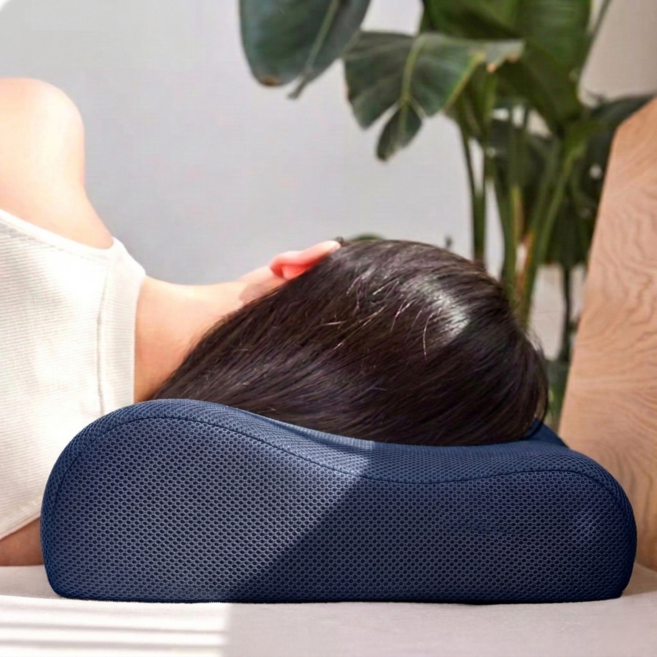 리닛 숙면 경추베개 거북목 통증완화, 1개, 블루