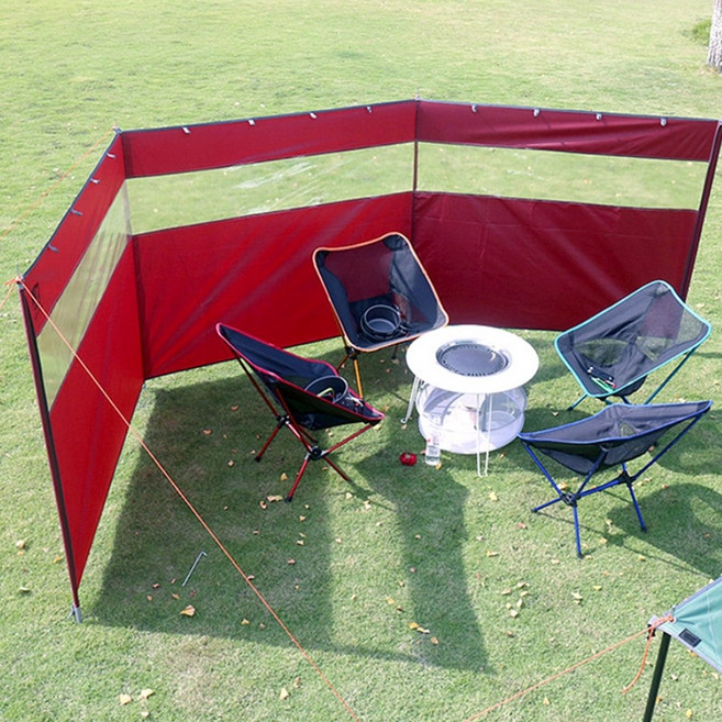 윈드스크린 파티션 바람막이 가림막 캠핑 야유회, 블랙