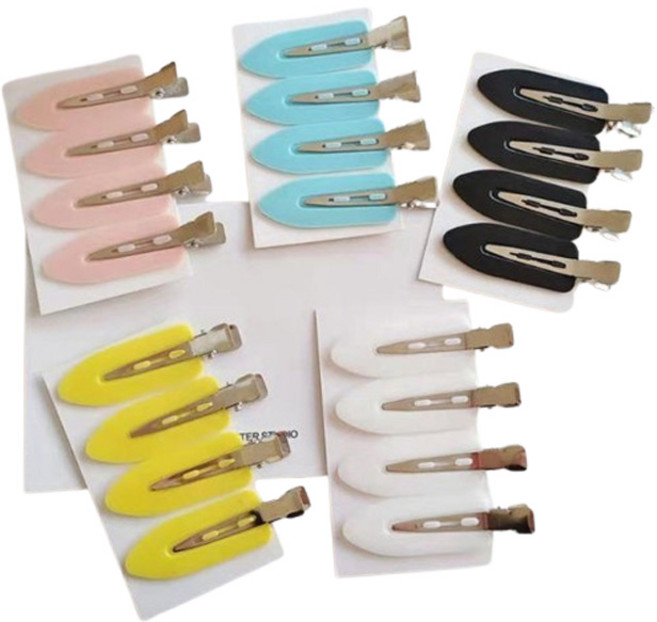 서핑보드 헤어핀 메이크업용 앞머리핀 헤어클립 잔머리 사이드핀 1세트(4PCS), 블랙, 1개