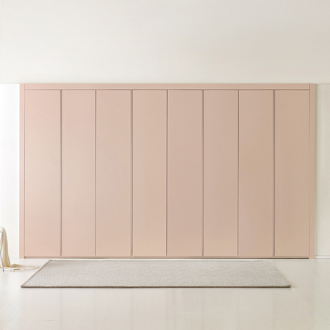 보루네오 제이 붙박이장 여닫이 390cm 13자 E0등급 PET, 로투스핑크 390cm