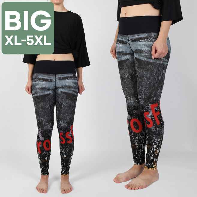 허리 40까지 빅사이즈 스포츠 레깅스 요가 필라테스 운동복 헬스복 XL-5XL 타이즈