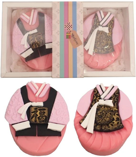 샤이닝데이 수제한복비누 남여한쌍 선물 답례품 100+2, 2개입, 100g - 쿠팡